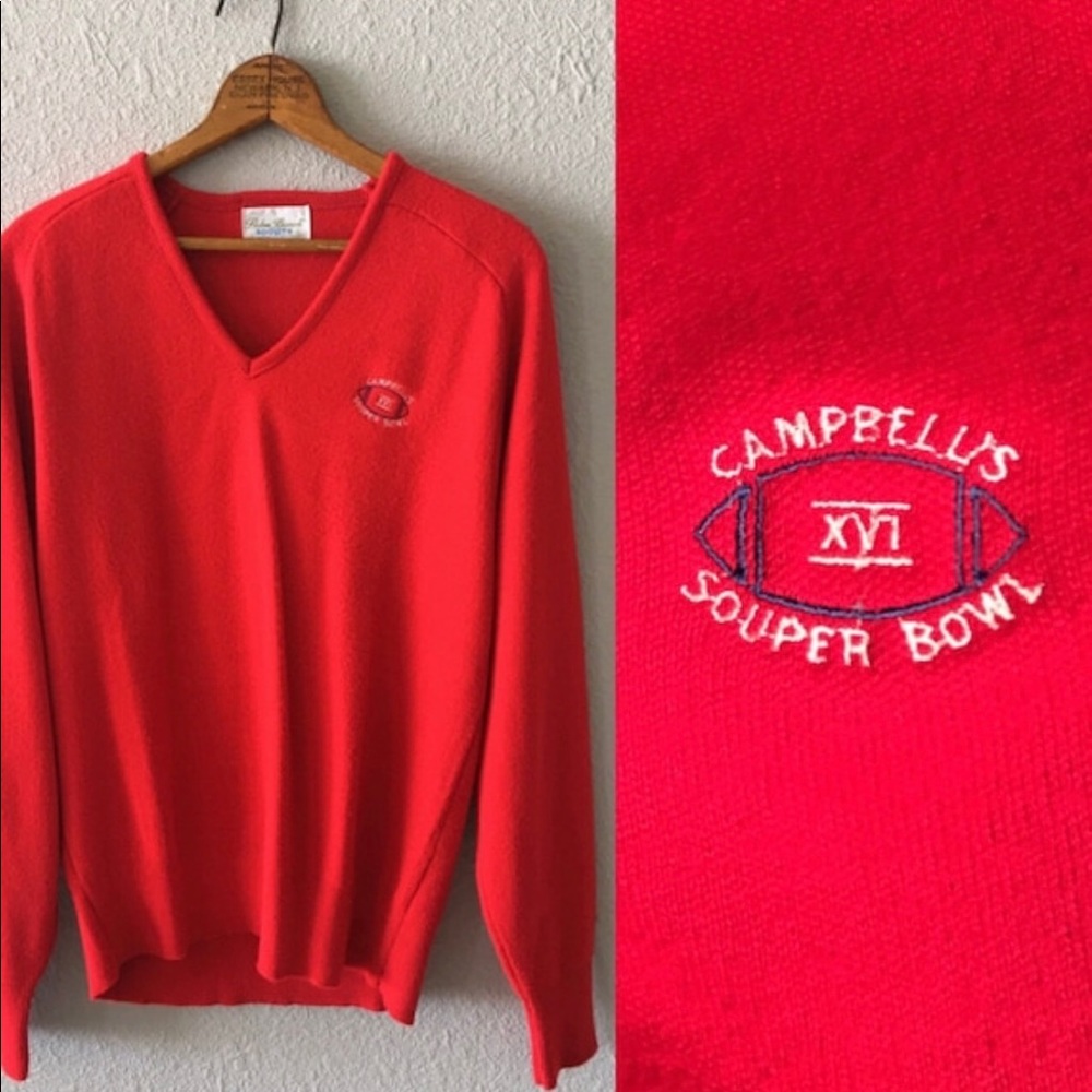 1981 Super Bowl San Fran V. Cincinnati Vintage NFL Super Bowl V Neck Sweater